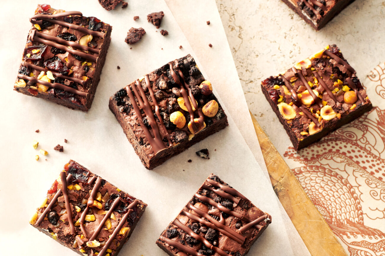 gedecoreerde brownie stukken